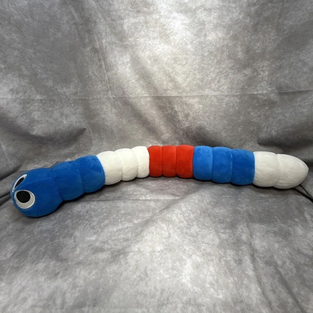 Slither.io Red White Blue Worm Plush Bendable Slitherio Bonkers Toy 24